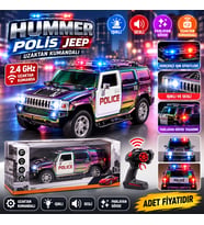 Mey İthalat® WH327-10 HUMMER POLİS JEEP PARLAK OYUNCAK POLİS