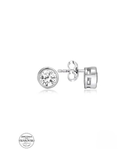 SWAROVSKİ TAŞLI  ZİRCONİA PIRLANTA MONTÜR TEK TAŞ 925 AYAR GÜMÜŞ KÜPE