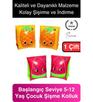 Meyve Desen Güvenli 5-12 Yaş Çocuklar İçin Yüzme Kolluk Deniz Havuz Şişme Kolluğu Yüzücü Hava Odalı