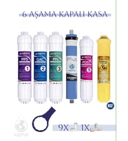 Nefa Tüm Kapalı Kasalar Ve İhlas (Silver, Plus, Platinum ) 6'Lı Filtre Seti, 80 GPD Membran