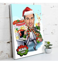 Mutlu Seneler Karikatürlü Kanvas Tablo