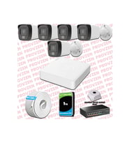 Provzen Hikvision 5 Kameralı IP Full HD Renkli Güvenlik Kamerası Mikrofonlu