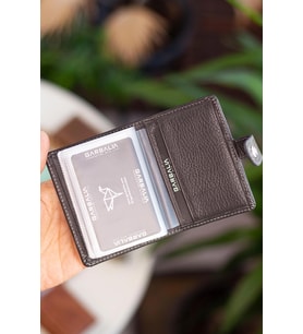 Garbalia Pekin Hakiki Deri Bol Kartlıklı Dıştan Patlı Unisex Kartlık Cüzdan Antr