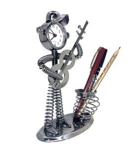 Müzisyen Tasarımlı Metal Saat Özellikli Kalemlik (Karışık)