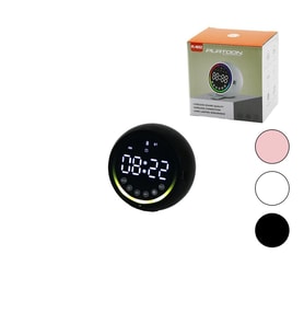 DİJİTAL SAAT - BLUETOOTH WİRELESS MİNİ HOPARLÖR SPEAKER USB ŞARJLI - IŞIKLI 5W PL-4652 (5343)