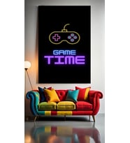 OYUNCU ODASI İÇİN NEON TONLARDA TABLO 3 Ev Duvar Salon Güzellik Salonu Ofis Dükkan Dekarasyon Kanvas Tablo (Çok Renkli)