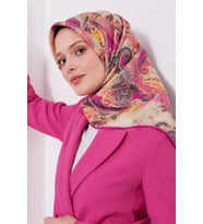Lesscarves Desenli Pamuk İpek Eşarp LS2203