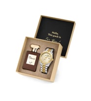 Polo Air Mercek Takvimli Erkek Kol Saati Ve 55 ml Parfüm Gümüş Gold Renk ST-5016E9 (Altın-Gümüş)