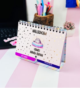 Halledicem Ama Hangi Birini V2 Tasarımlı Yeni Nesil Masa Üsü Planner 2 Sayfa Sticker