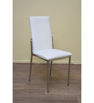 Sandalye 19708 Gözde Model metal transmisyon nikelaj Beyaz Kumaş El Yapım
