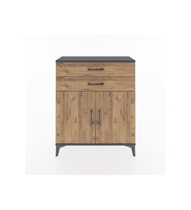 Arges Şifonyer 2 Raflı 2 Çekmeceli 2 Kapaklı 88x30x106 Antrasit-Çam
