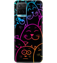 Vivo Y11S Y21S Y20 Y20S Y70 Kılıf Desemli Silikon Neon Cats 1790