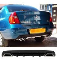 Renault Clio 2 Sedan Siyah Difüzör Çiftli Kare Egzoz Görünümlü D Tip Difizör