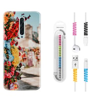 Oppo Reno 2Z 4 Lite 4 Pro 5 6 7 A31 Kılıf Kablo Koruma Spiral Silikon Gerçek Çiçekler 1743