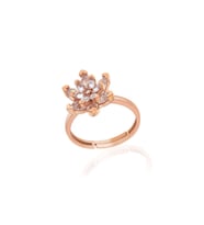 Gümüş Rose Beyaz Taşlı Lotus Çiçeği Kadın Yüzük CSR2184795