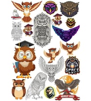 Baykuş Sticker Set 6 16 Parça Telefon, Tablet, Defter, Laptop Sticker