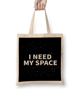 I Need My Space Slogan Bez Çanta Uzun Saplı