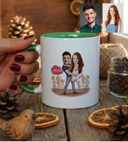Kişiye Özel Karikatürlü Dans Eden Sevgililer Kupa Bardak Sevgililer Günü Hediyesi