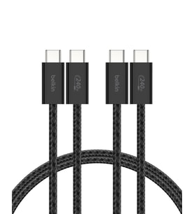 Belkin 2'Li Örgülü - Kablo, 1,5 M, 240 W, Yumuşak, Esnek Hızlı Kablosu, 17 16 Serisi, S25, 10, Daha