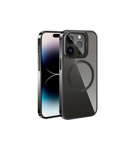 Apple iPhone 15 Pro Max Uyumlu Kılıf M-safe Şarj Özellikli Standlı Zore Klon Kapak (Siyah)