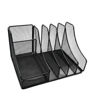 Temel Siyah Metal Mesh Masaüstü Organizer Çekmeceli Dosyalık 25x18x15 cm 9538