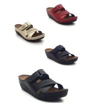 Mulex 2354 Kadın Çapraz Cırtlı Comfort Terlik (Kırmızı)