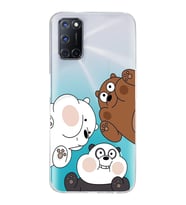 Oppo A52/A72/A92 Uyumlu Kafadar Ayılar Desenli Şeffaf Telefon Kılıfı