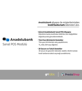 PrestaShop - Anadolubank Sanal POS Modülü