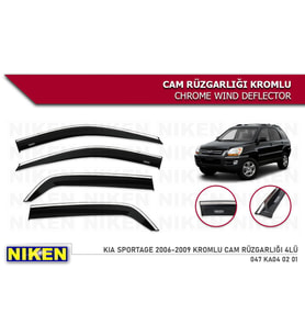 Kia Sportage Kromlu Cam Rüzgarlığı Niken 2005-2010 (Beyaz)