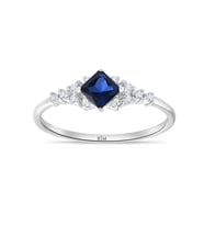 0.30 Karat Laboratuvar Pırlanta Safir Yüzük - HRD Sertifikalı