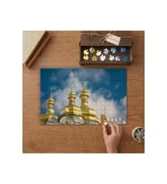 Altın Kubbe Ukrayna - Hıristiyan Tapınağı Tasarımı 240 parça Ahşap Puzzle Ahşap Kutuda MP01578