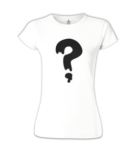 Esrarengiz Kasaba - Soru İşareti Beyaz Bayan Tshirt