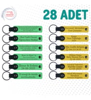 Fıstık Yeşili & Sarı, Söz Töreni Davetlilerine Anlamlı Anı, 28’li Set, Mesajlı Hatıra Anahtarlık