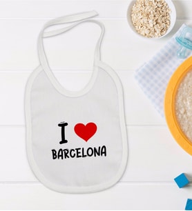 BK Kids I Love Barcelona Tasarımlı Bebek Mama Önlüğü - Model 1