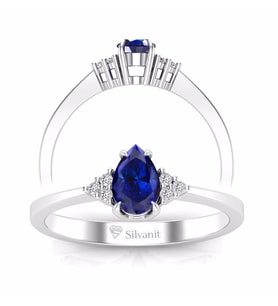 0,50 Karat Pırlantalı Safir Yüzük