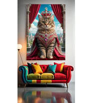 KRALİÇE KEDİ 1 Ev Duvar Salon Güzellik Salonu Ofis Dükkan Dekarasyon Kanvas Tablo (Çok Renkli)