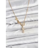 316L Çelik Zincir Gold Renk Kelebek Model Kadın Kolye - TJ-BKO10676