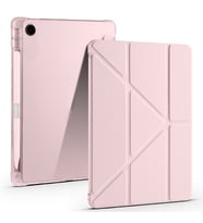 Lenovo Tab TB-311FU Uyumlu Kılıf Zore Tri Folding Kalem Bölmeli Standlı Kılıf (Rose Gold Altın)