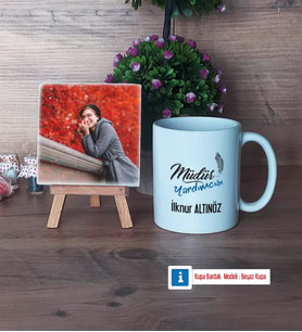 Müdür Yardımcısı Fotoğraflı Dekoratif Taş, Kupa Bardak Beyaz Hediye Öğretmenler Günü Hediyesi (Model 1)