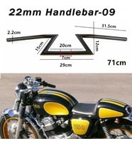 Chopper Cafe Racer Direksiyon Universal 22 mm Siyah