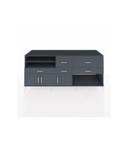 Kronos Konsol 4 Raflı 5 Çekmeceli 3 Kapaklı 220x59x99 Antrasit-Antrasit/Antrasit