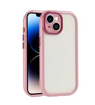 Skyarc Apple iPhone 14 Kılıf Kamera Korumalı Renkli Kenar ve Çerçeve Tasarımlı Vitamin Kapak (Mürdüm)