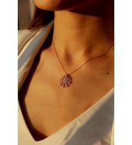 925 Gümüş  Rose Gold Kaplama Pusula Kolye