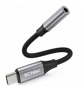 SChitec Type-C to 3.5mm Aux Dönüştürücü Adaptör HiFi Stereo Ses 10cm Siyah HG/AXT-02