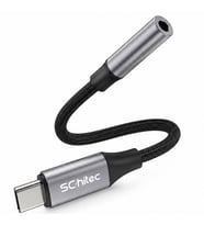 SChitec Type-C to 3.5mm Aux Dönüştürücü Adaptör HiFi Stereo Ses 10cm Siyah HG/AXT-02