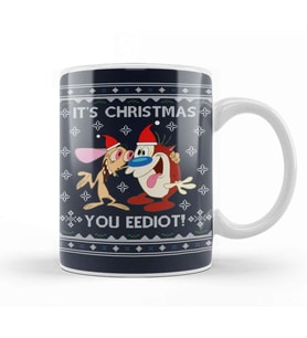 Ren And Stimpy Its Christmas You Eediot Kupa Bardak Porselen