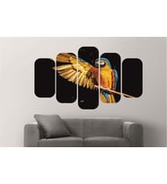 Md46 5 Parça Papağan Uv Baskılı Mdf Tablo