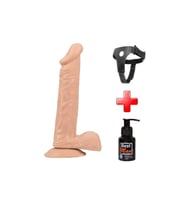 24 cm Belden Bağlamalı Vantuzlu Realistik Penis anl Vajinal Dildo