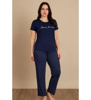 Kadın 20587 Kısa Kol Milan % 100 Pamuk Pijama Takımı