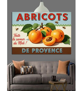 Kayısı Meyve Vintage Etiket Dekoratif Kanvas - Mdf Ahşap Tablo